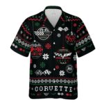 Corvette C1 C6 Logos Ugly Christmas Hawaiian Shirt