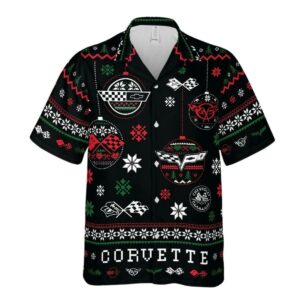 Corvette C1 C6 Logos Ugly Christmas Hawaiian Shirt