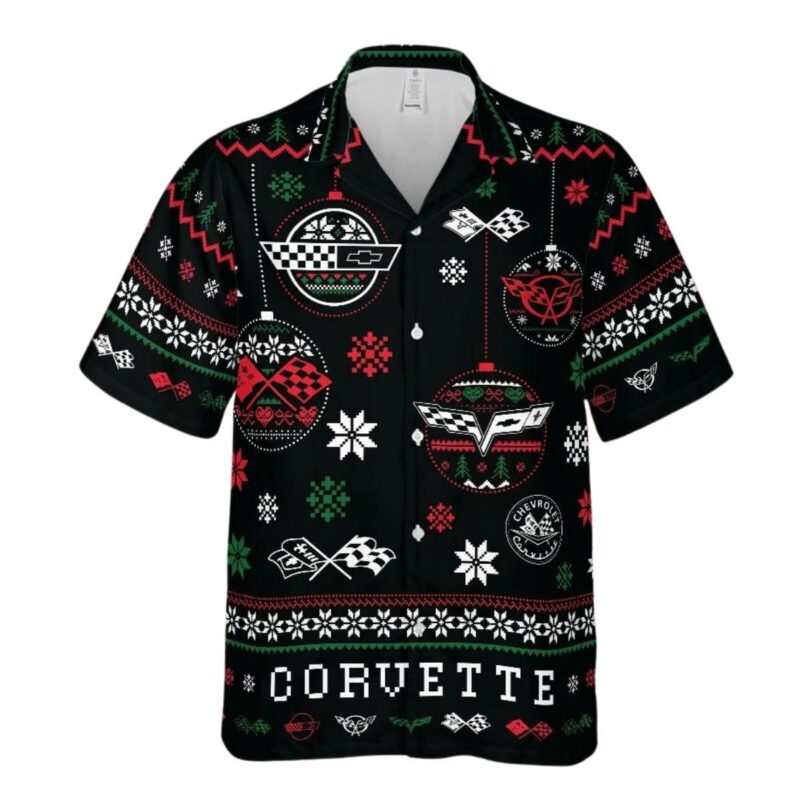 Corvette C1 C6 Logos Ugly Christmas Hawaiian Shirt