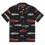 Corvette C2 Black Pattern Hawaiian Shirt