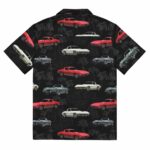Corvette C2 Black Pattern Hawaiian Shirt Back