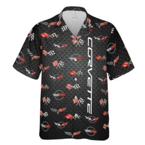 Corvette Generations Flag Logo Hawaiian Shirt