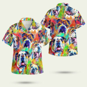 Courageous partner english bulldog dog hawaiian shirt