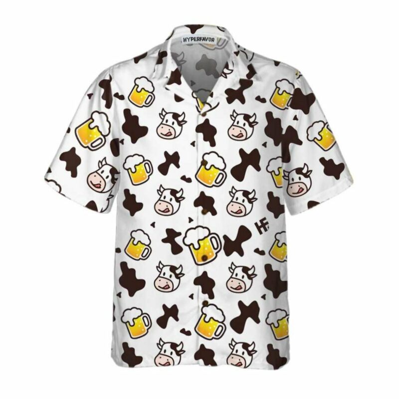 Cow And Beer Mug Seamless Pattern Cow Hawaiian Shirt