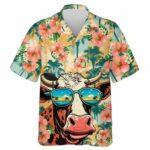 Cow Glass Hawaiian Shirt Front