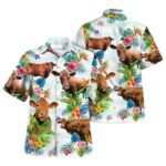 Cow Plants Pineapple Funny Hawaiian Shirt