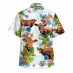 Cow Plants Pineapple Funny Hawaiian Shirt Back