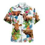 Cow Plants Pineapple Funny Hawaiian Shirt Front