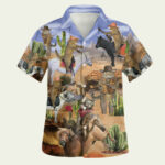 Cowboy cats meowdy cowboy cat hawaiian shirt front side