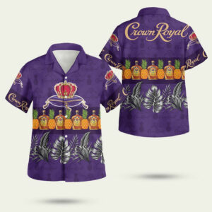 Crown royal pineapple purple hawaiian shirt