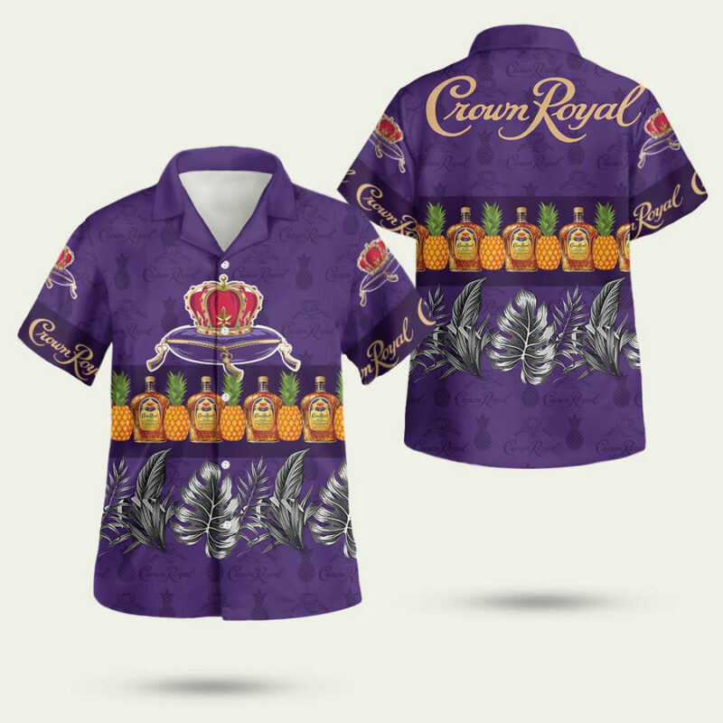 Crown Royal Pineapple Purple Hawaiian Shirt