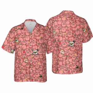 Cute Kirby Waddle Doo Bandana Waddle Dee Meta Knight Kirby’s Characters Hawaiian Shirt