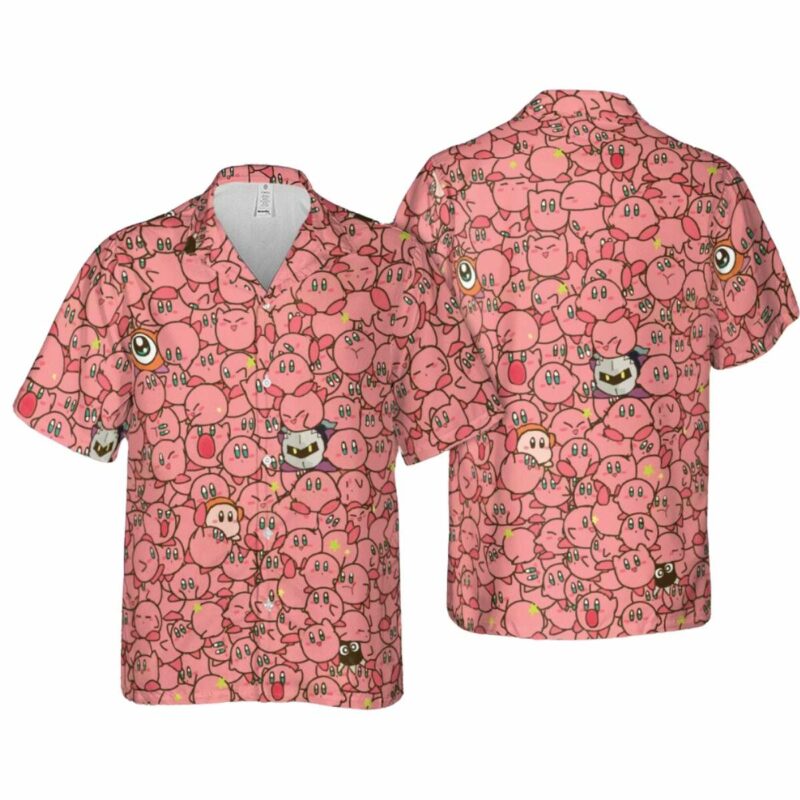Cute Kirby Waddle Doo Bandana Waddle Dee Meta Knight Kirby’s Characters Hawaiian Shirt