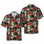 Cute Mickey Mouse Tropical Hibiscus Flowers Hawaiian Shirt