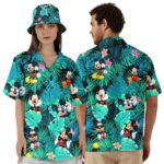 Cute Mickey Mouse Wear Sunglass Pattern Tropical Summer Hawaiian Shirt