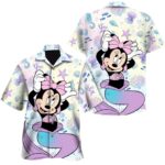 Cute Minnie Mouse Cosplay The Little Mermaid Summer Beach Hawaiian Shirt