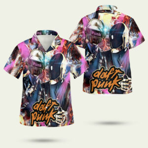 Daft punk helmet hawaiian shirt