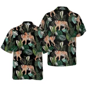 Dark Jungle Exotic Tiger Hawaiian Shirt