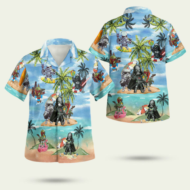Darth Vader Boba Fett Stormtrooper Summer Time Hawaiian Shirt 1