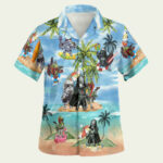 Darth vader boba fett stormtrooper summer time hawaiian shirt front 1