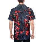 Deadpool Avengers Tropical Leaves Hawaiian Shirt Back