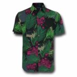Deadpool Palm Leaves Green Pattern Hawaiian Shirt