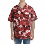 Deadpool Symbol Summer Floral Vacation Hawaiian Shirt Front 1