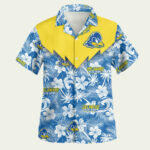 Delaware blue hens hawaiian shirt front side