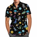 Dinosaur And Alien Hawaiian Shirt