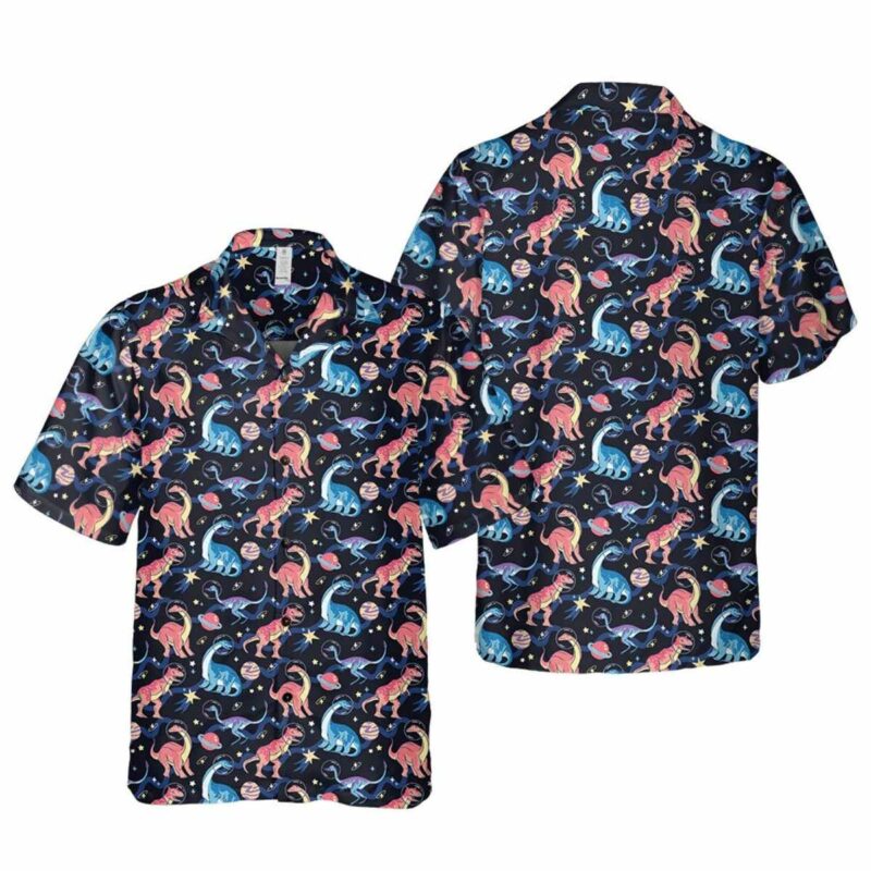 Dinosaur In Space Hawaiian Shirt