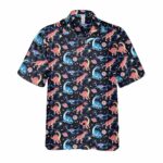 Dinosaur In Space Hawaiian Shirt Front