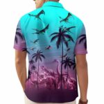 Dinosaur Jurassic Dino Beach Hawaiian Shirt Back