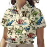 Dinosaur Lover Coconuts Island Funny Hawaiian Shirt