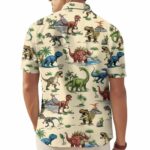 Dinosaur Lover Coconuts Island Funny Hawaiian Shirt Back