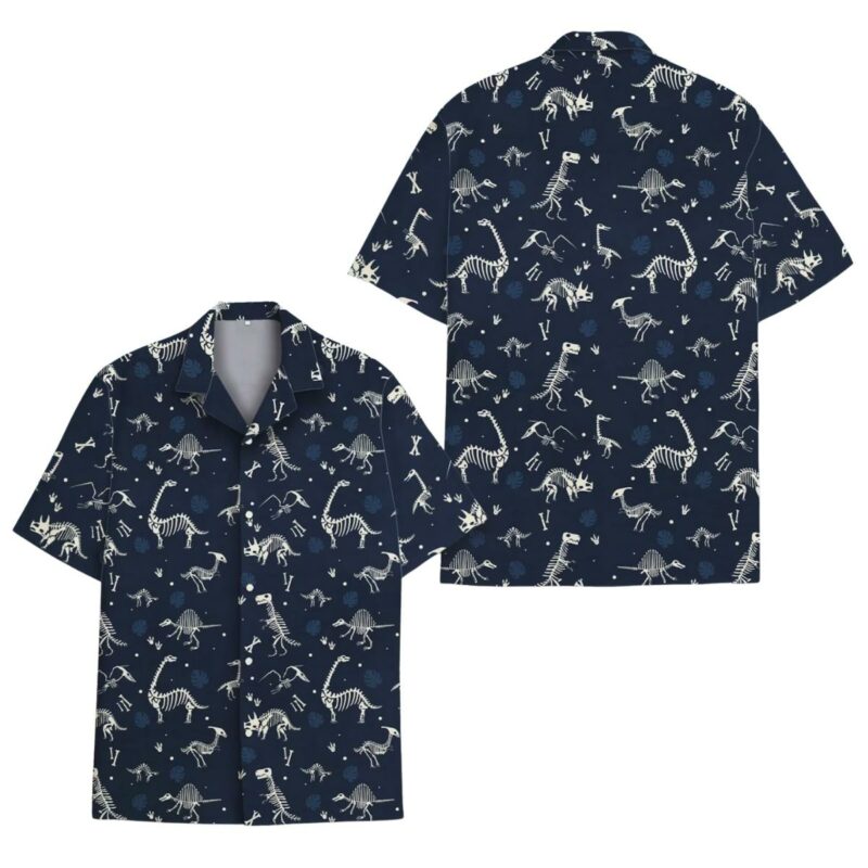 Dinosaur Skeleton Hawaiian Shirt