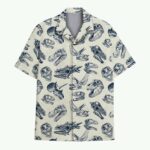 Dinosaur Skull Hawaiian Shirt Front
