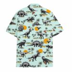 Dinosaur Summer Vibrant Tropical Dino Hawaiian Shirt Back