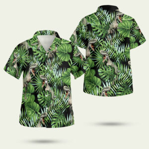 Dinosaur tropical hawaiian shirt