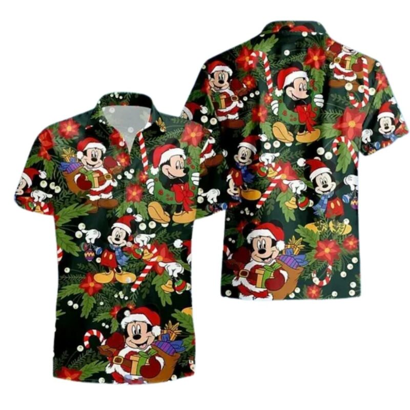 Disney Christmas Tropical Festive Mickey Holiday Hawaiian Shirt