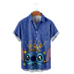 Disney Lilo & Stitch King Crown Hawaiian Shirt Front