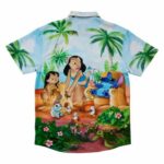 Disney Lilo and Stitch Beach Scene Camp Hawaiian Shirt Back