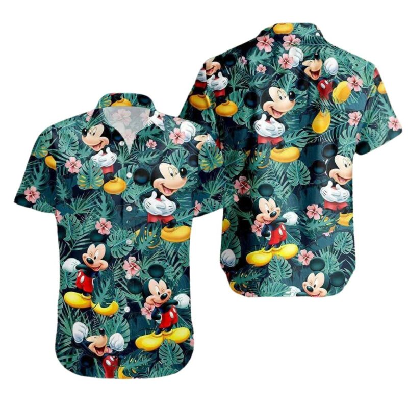 Disney Mickey Palm Leaves Hawaiian Shirt