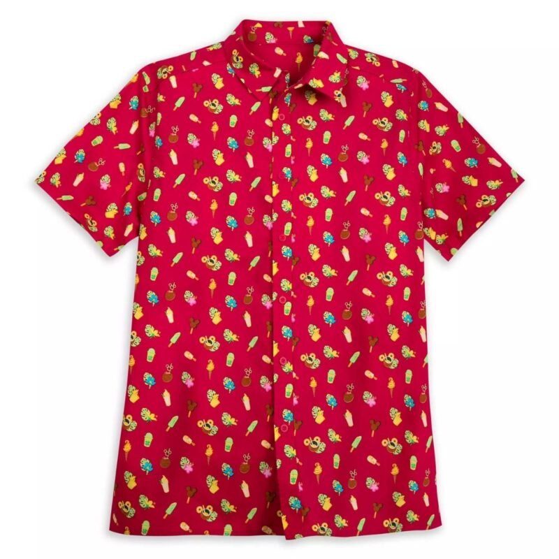 Disney Parks Red Pattern Hawaiian Shirt