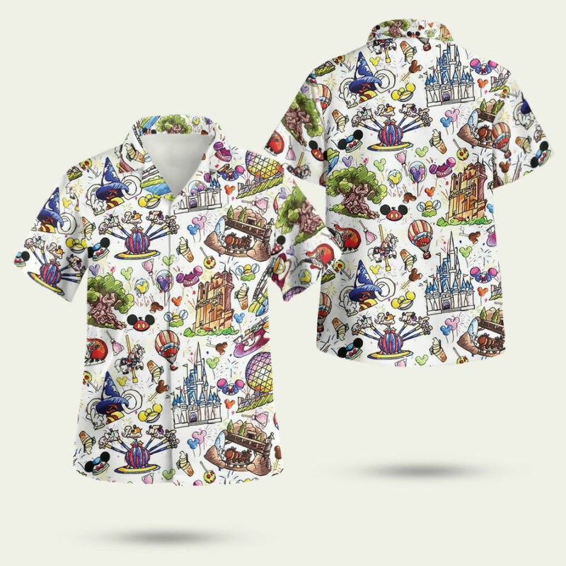 Disney World Mickey Minnie Hawaiian Shirt