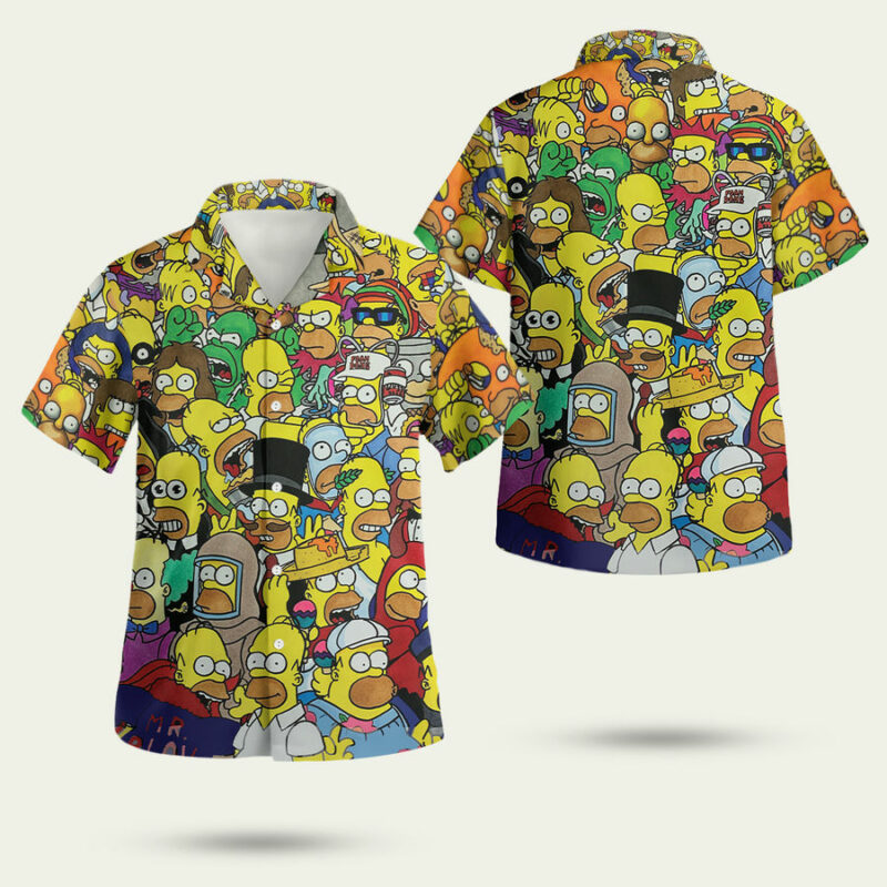 Doh Simpsons The Simpsons Family Hawaiian Shirt