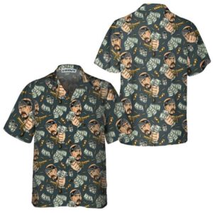 Dollar Bill And Gun Hawaiian Shirt