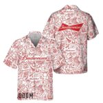 Doodle Art Budweiser Beer Hawaiian Shirt