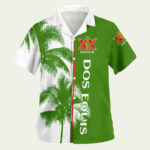 Dos equis beer palm tree hawaiian shirt front