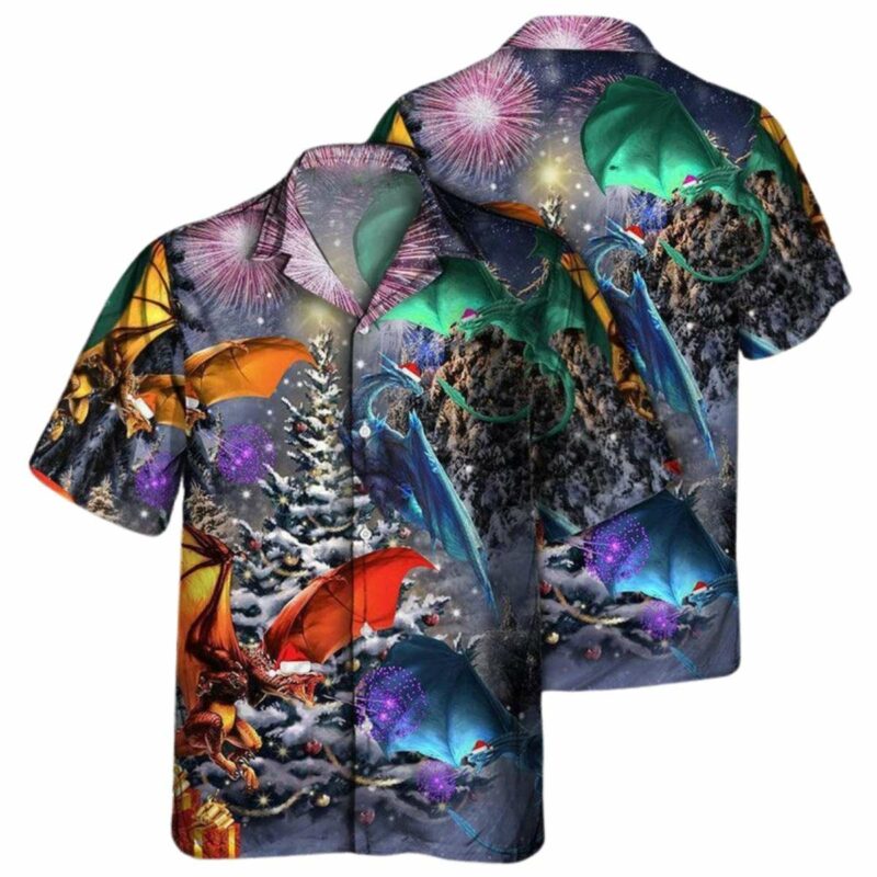 Dragon Christmas Aloha Hawaiian Shirt