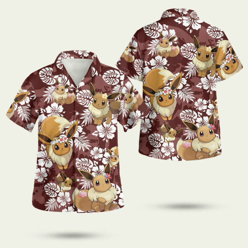 Eevee Pokemon Anime Summer Hawaiian Shirt